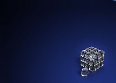 3D вид (3д), стекло, кристаллы, Кубик Рубика - оригинальные обои рабочего стола