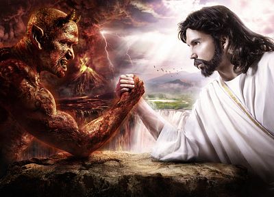 Иисус Христос, Сатана - оригинальные обои рабочего стола