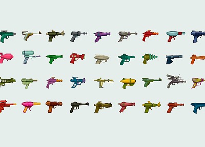пистолеты, многоцветный, rayguns - обои на рабочий стол