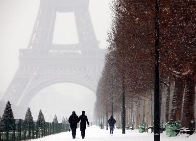 Эйфелева башня, Париж, зима - случайные обои для рабочего стола