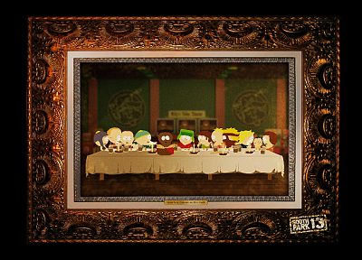 South Park, пародия, Тайная вечеря, кадры, Эрик Картман, Кайл Брофловски, Айк Брофловски, Баттерс Stotch - случайные обои для рабочего стола