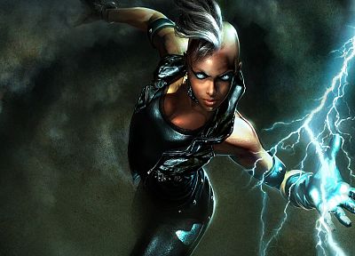 комиксы, X-Men, Фэнтази, цифровое искусство, Марвел комиксы, молния, Marvel : Ultimate Alliance, Шторм ( комиксы характер ) - копия обоев рабочего стола