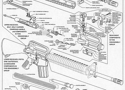 винтовки, пистолеты, оружие, прототипы, схема, M - 16 - обои на рабочий стол