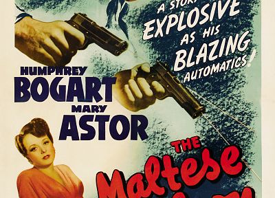 Хамфри Богарт, постеры фильмов, Мальтийский сокол - копия обоев рабочего стола