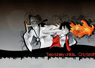 One Piece ( аниме ), Ace, Обезьяна D Луффи, Portgas D Ace - копия обоев рабочего стола