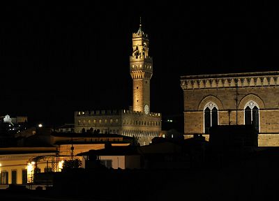 города, ночь, Италия, Флоренция - случайные обои для рабочего стола
