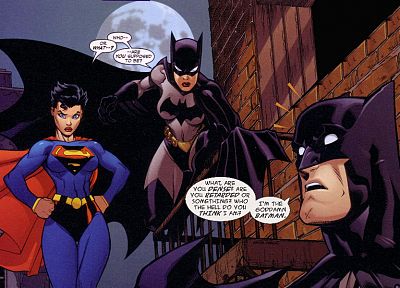 Бэтмен, Черт Бэтмен, DC Comics, смешное, Batgirl, Supergirl - копия обоев рабочего стола