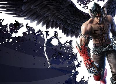 крылья, Tekken, бои, рожки, граффити, дьявол Джин - копия обоев рабочего стола