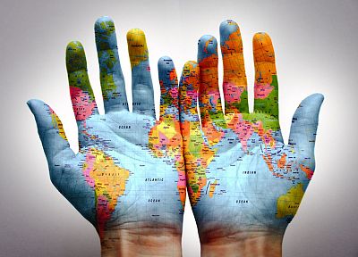 руки, Worldmap - обои на рабочий стол