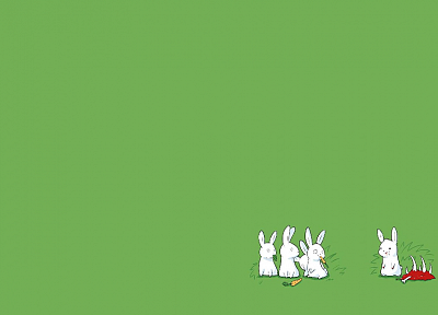 зеленый, минималистичный, кролики, морковь - обои на рабочий стол
