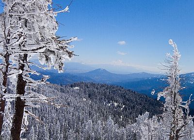горы, пейзажи, природа, зима, снег, леса - копия обоев рабочего стола