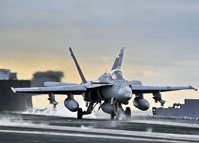 перевозчик, самолеты, снять, F- 18 Hornet, реактивный самолет - обои на рабочий стол