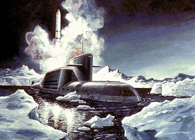 военный, подводная лодка, военно-морской флот, произведение искусства, ракета - обои на рабочий стол