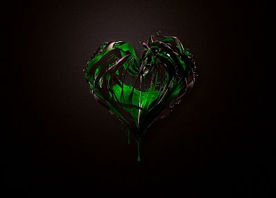 зеленый, абстракции, сердца, Зеленый Сердце - случайные обои для рабочего стола