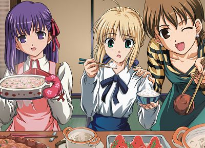 Fate/Stay Night (Судьба), Сабля, Мато Сакура, Fujimura Yuzuki, Fujimura Тайга, Fate series (Судьба) - случайные обои для рабочего стола