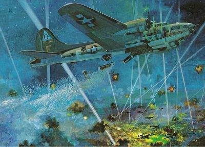 самолет, Вторая мировая война, произведение искусства - обои на рабочий стол