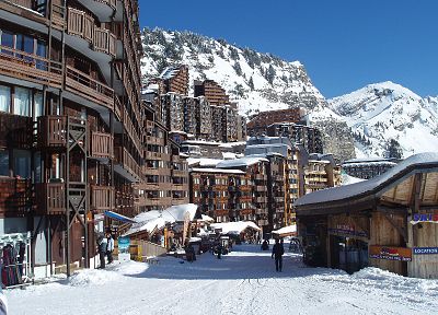 горы, снег, Франция, Альпы, курорт - обои на рабочий стол