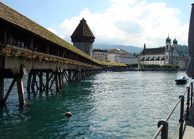 мосты, Швейцария, люцерна - обои на рабочий стол