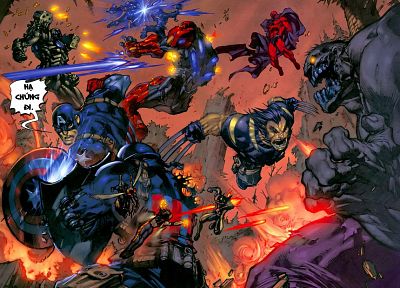 Халк ( комический персонаж ), Железный Человек, комиксы, Капитан Америка, уроженец штата Мичиган, супергероев, Магнето, сражения, Марвел комиксы, Ant -Man - оригинальные обои рабочего стола