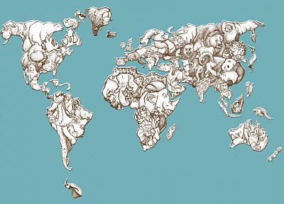 животные, карты, карта мира - похожие обои для рабочего стола