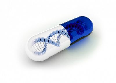 таблетки, ДНК, простой фон - копия обоев рабочего стола
