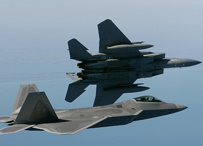 самолет, военный, F-22 Raptor, самолеты, F-15 Eagle - похожие обои для рабочего стола