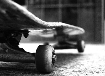 скейтборды, оттенки серого, монохромный - копия обоев рабочего стола