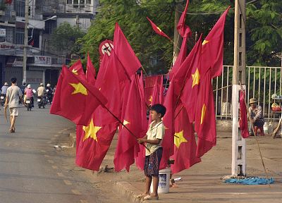 флаги, Вьетнам, дети - оригинальные обои рабочего стола