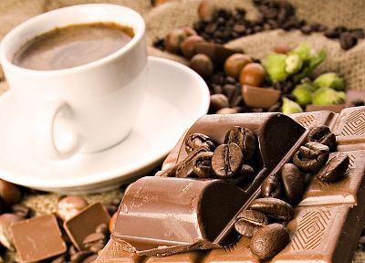 кофе, шоколад, кофе в зернах - обои на рабочий стол