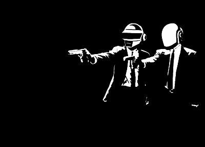 Daft Punk, Криминальное чтиво, темный фон - обои на рабочий стол