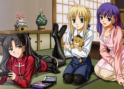 Fate/Stay Night (Судьба), Тосака Рин, Type-Moon, Сабля, Мато Сакура, Fate series (Судьба) - копия обоев рабочего стола