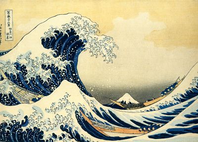 Большая волна в Канагава, Кацусика Хокусай, Тридцать шесть видов горы Фудзи - оригинальные обои рабочего стола