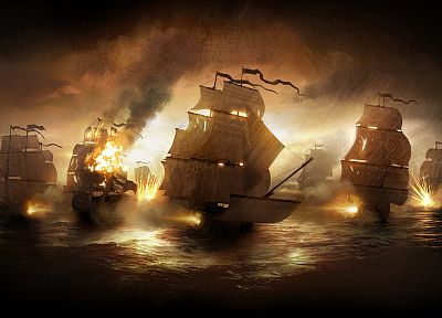 корабли, сражения, Total War, транспортные средства, Empire: Total War, море - оригинальные обои рабочего стола
