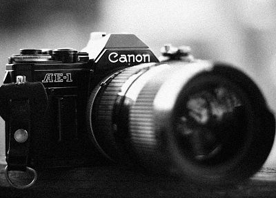 камеры, оттенки серого, Canon - обои на рабочий стол
