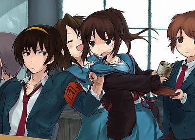 школьная форма, Меланхолия Харухи Судзумии, изменение, Kyonko, Судзумия Харухи - обои на рабочий стол