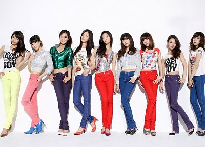 девушки, джинсы, Girls Generation SNSD (Сонёсидэ), знаменитости, высокие каблуки, корейский - копия обоев рабочего стола