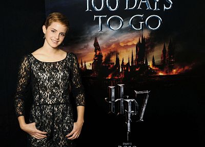 Эмма Уотсон, актрисы, короткие волосы, Гарри Поттер и Дары смерти, плакаты - похожие обои для рабочего стола
