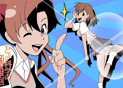Мисака Микото, Toaru Kagaku no Railgun, аниме, Ширай куроко, Toaru Majutsu no Index - обои на рабочий стол