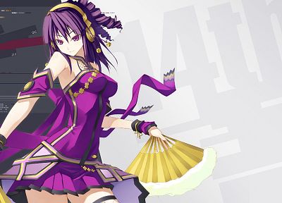 платье, фиолетовые волосы, Beatmania, фиолетовые глаза, аниме девушки, Хифуми, Синго ( Missing Link ) - оригинальные обои рабочего стола