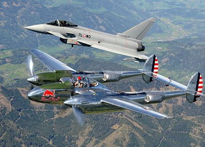 самолет, военный, Eurofighter Typhoon, самолеты, P - 38, молния - обои на рабочий стол