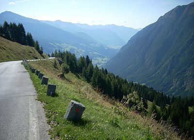 пейзажи, природа, Австрия, долины, скалы, дороги - оригинальные обои рабочего стола