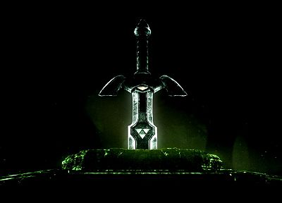 зеленый, Легенда о Zelda, мечи - оригинальные обои рабочего стола