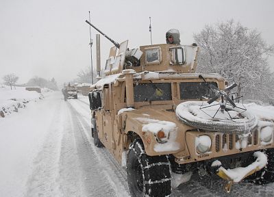 зима, снег, Афганистан, Армия США, Humvee - оригинальные обои рабочего стола