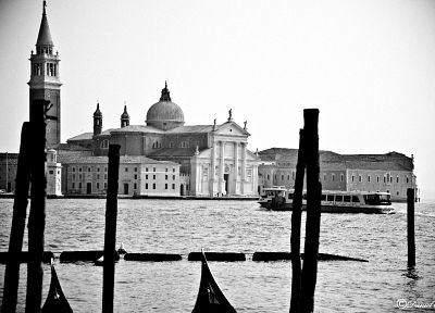 города, архитектура, здания, оттенки серого, Венеция - обои на рабочий стол