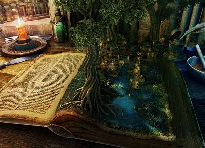 фантазия, Фэнтази, книги, магия, алхимия, колдовство - оригинальные обои рабочего стола