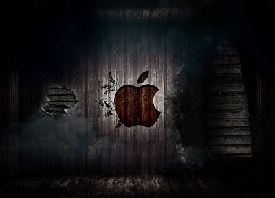 Эппл (Apple), гранж, логотипы - оригинальные обои рабочего стола