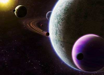 космическое пространство, звезды, планеты - похожие обои для рабочего стола