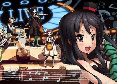 K-ON! (Кэйон!), гитары, Акияма Мио, аниме девушки - копия обоев рабочего стола