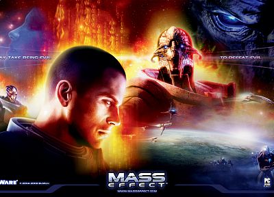 Mass Effect, BioWare, Гаррус Вакариан, Командор Шепард, Эшли Уильямс - обои на рабочий стол