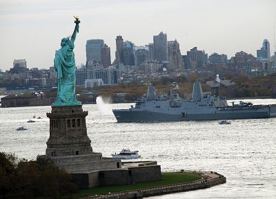 корабли, Нью-Йорк, Статуя Свободы, военно-морской флот, Статен-Айленд - случайные обои для рабочего стола